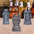thumbnail image 3 of Lápidas de cementerio RIP de espuma de 17 pulgadas (paquete de 5), decoraciones de lápidas y 12 estacas de metal adicionales para decoraciones de jardín Xemadio WRQX-531, 3 of 5