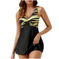 thumbnail image 1 of Maillots de Bain pour Femmes Grande Taille, Tankinis pour Femmes à Col en V Profond, Robe de Bain Deux Pièces Fluide, Maillot de Bain avec Shorts M-4TG, Maillots de Bain Femme en Liquidation, 1 of 4