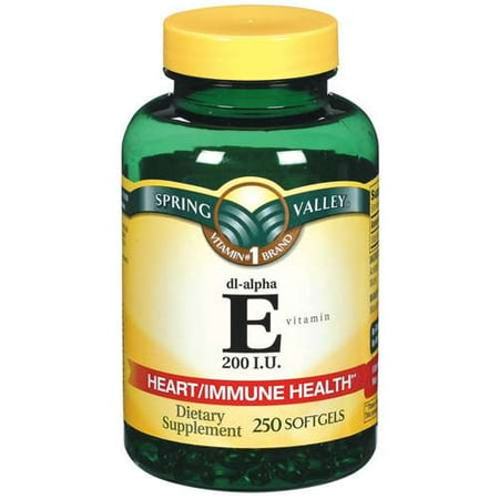 Spring Valley: Vitamin E 200 I.U. Softgels Dietary Supplement, 250 ct