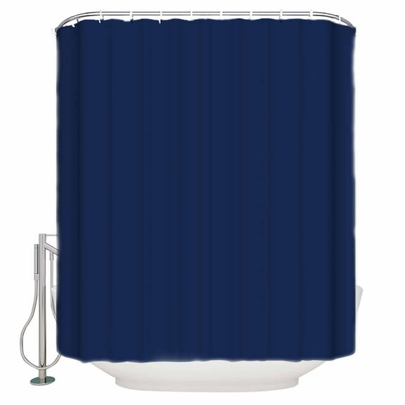 Navy Blue Shower Curtain, 60" x 72", Solid Color Waterproof Bathroom Curtain Washable Shower Curtain Set with 12 Hooks