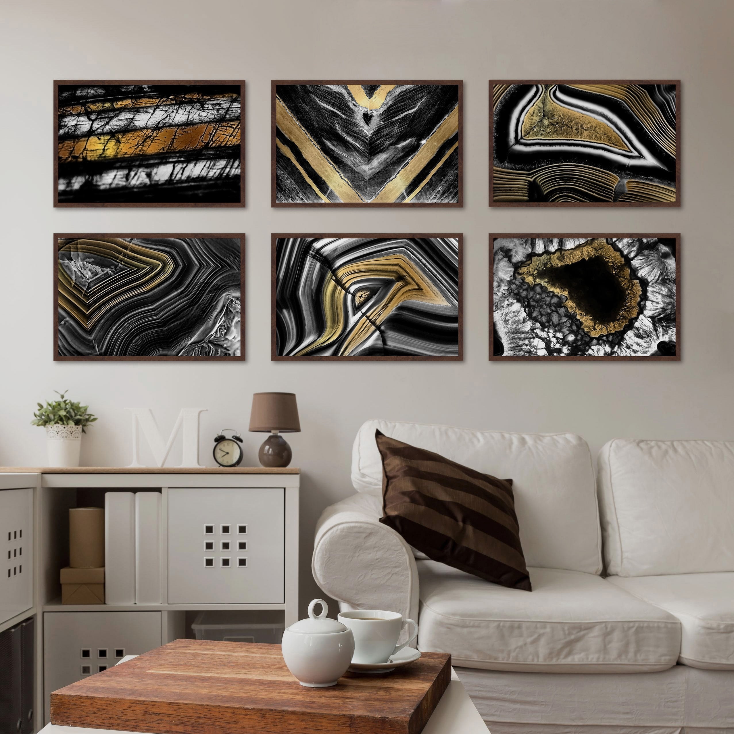 Hints of Gold Hexaptych
