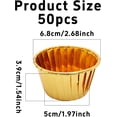 thumbnail image 2 of 50Pcs 3.5 Oz Cupcake Baking Cups, Disposable Aluminum Metallic Foil Muffin Liners for Baking, Party, Wedding, Holiday(Gold), 2 of 4