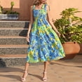 thumbnail image 3 of WILLBEST Vestidos Floreados Para Mujer, Moda Informal Para Mujer, Vestido Playero Para Vacaciones, Estilo Pintado A Mano, Vestido Ajustado Con Vuelo, Falda Larga, 3 of 3