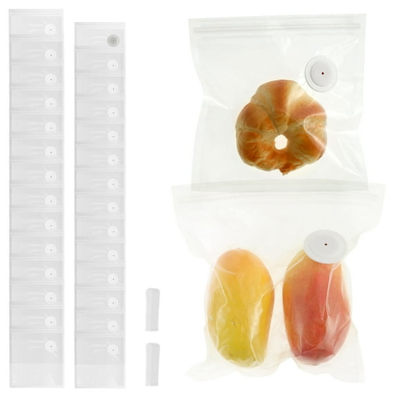 30 Pcs Vacuum Sealer Bag for Food Resealable Vacuum Storage Seal Bag with Air Valve Ideal for Freshness Preservation 15 Small and 15 Medium