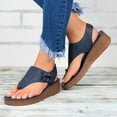 thumbnail image 3 of yinguo wedge thong sandals sling-back sandals for women with arch support cushion flip flop casual fashion women's sandals blue size 11, 3 of 6