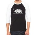 thumbnail image 1 of LA Pop Art Men's Raglan Baseball Word Art T-shirt - California Dreamin, 1 of 2