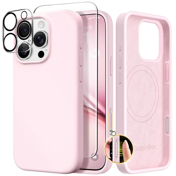 Funda GolbinBox para iPhone 16 Pro Max, rosa tiza, compatible con MagSafe