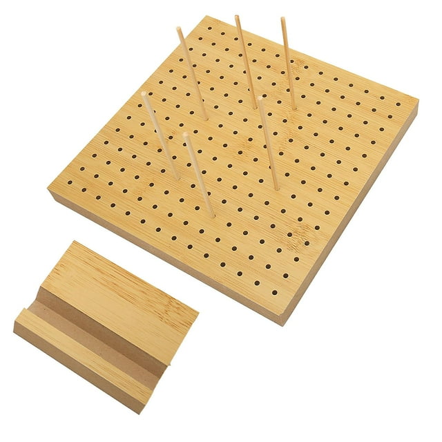 Crochet hook blocking board with 6 pins, 3mm diameter hole, made of Tetragonum wood, for beginner mothers.