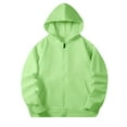 thumbnail image 4 of Lovskoo 2024 4-12Years Kids Boys Girls Toddlers Hoodie Outwear Long Sleeve Sweatshirt Zipper Pullover Casual Pocket Top Teen Girl Clothes Coat Mint Green, 4 of 5