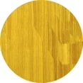 thumbnail image 1 of Ahgly Company Indoor Round Abstract Yellow Contemporary Area Rugs, 3' Round, 1 of 4