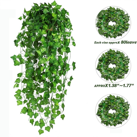 Foot False Ivy Leaf Artificial Ivy Wreath Green Wreath False Hanging Plant Vine Bedroom Wall Decoration Wedding Party Room Aesthetics