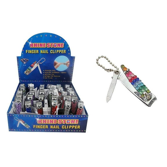 Diamond Visions 11-0994 Rhinestone Nail Clipper in Assorted Colors 4 Piece set Total of 4 clippers
