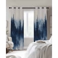 thumbnail image 4 of Navy Blue Ombre Forest Kitchen Curtains Watercolor Abstract Art Tree Cafe Short Curtains for Bathroom Blackout Window Curtain Grommet Small Window Treatment Drapes for Bedroom Living Room 42"x45"x2, 4 of 9