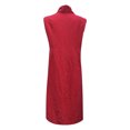 thumbnail image 5 of IROINNID Women's Sleeveless Sundress V-Neck Summer Casual Pocket Buttons Dress Regular Dress, 5 of 5