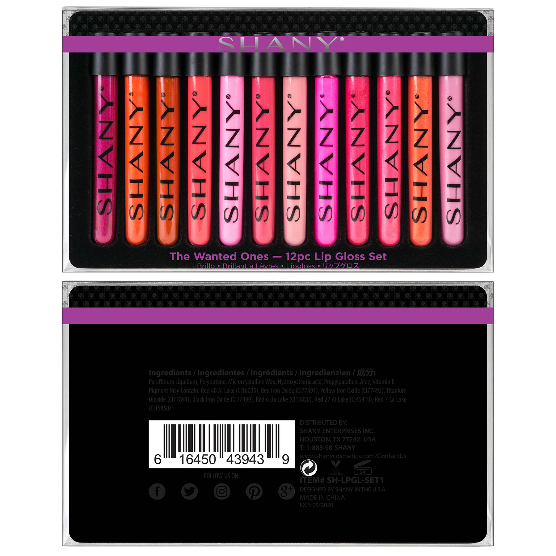 SHANY The Wanted Ones - 12 Piece Lip Gloss Set with Aloe Vera and Vitamin E - image 3 of 5