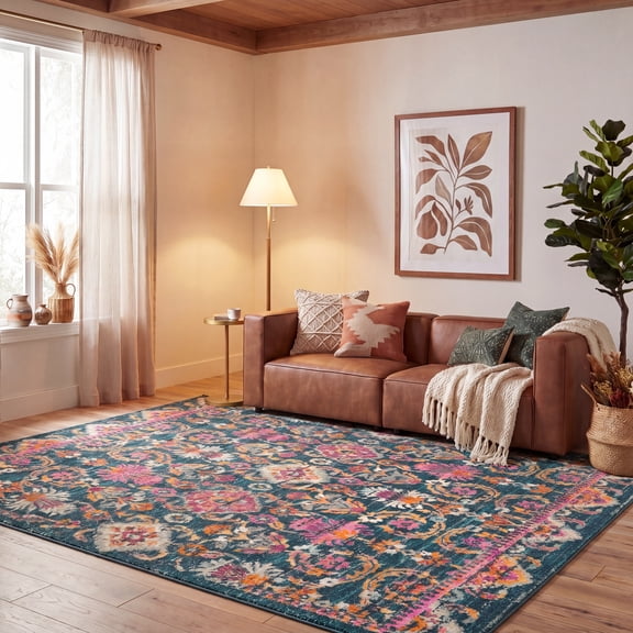 Safavieh Madison Cuthbert Floral Area Rug, Blue/Fuchsia, 8' x 10'