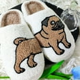 thumbnail image 3 of Cute Pug Plush Slippers, Warm Indoor House Shoes for Women Men, 3 of 10