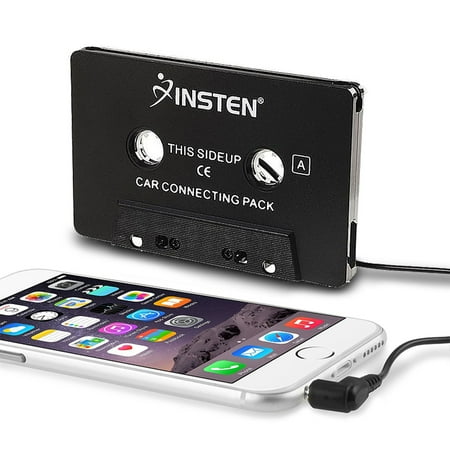 Insten Universal Stereo In Car 3.5mm Aux Audio Cassette Adapter Converter for iPhone iPod Nano Music MP3 Player MP4 CD MD Cell phone Android Smartphone with 3' Cord (Best Tape Adapter For Ipod)