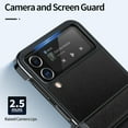 thumbnail image 5 of for Samsung Galaxy Z Flip 4 Case,Slim Thin Lightweight Non-Slip Leather Back Electroplated Frame Shockproof Protective Phone Case with Hinge Protection for Samsung Galaxy Z Flip 4 5G (Black), 5 of 14
