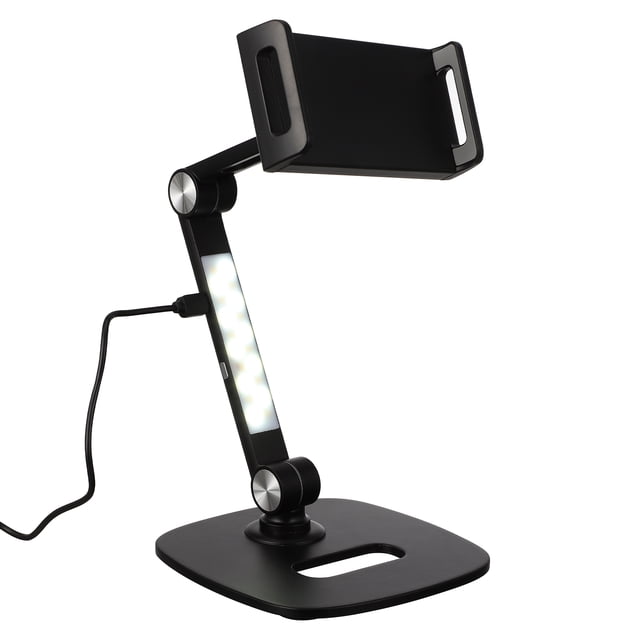 1 Ensemble Support de Tablette de Bureau Noir Aluminium pour Diffusion en Direct et Vidéoconférence