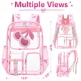 thumbnail image 2 of SANMADROLA Clear Backpack Cherry Heavy Duty Transparent Bookbag Teen Girlish Cute Bag Large Capacity See Through Backpacks Stadium Approved Daypack for Middle School College Sport/Travel, 2 of 10