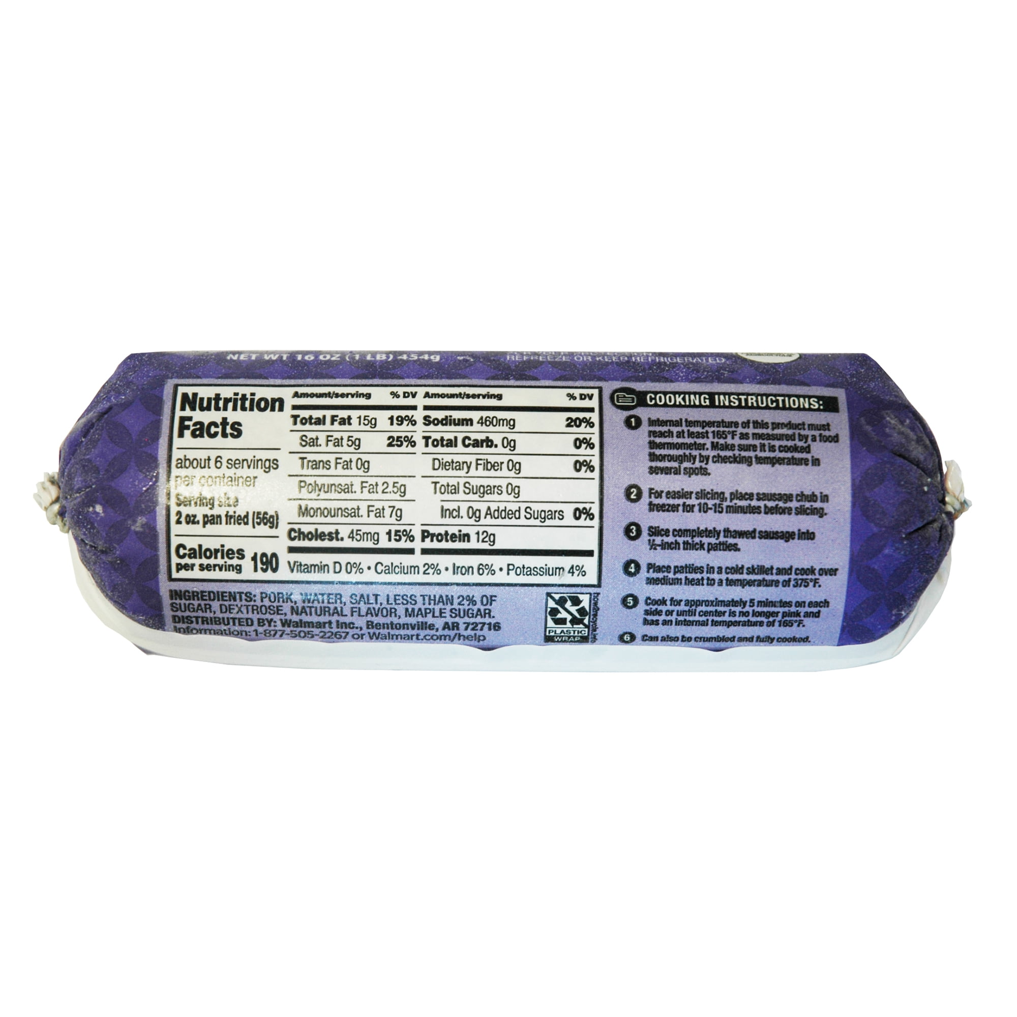 Great Value Maple Premium Sausage Roll, 16 oz