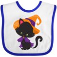 thumbnail image 3 of Inktastic Halloween Cat, Cute Cat, Black Cat, Witch Hat Boys or Girls Baby Bib, 3 of 4