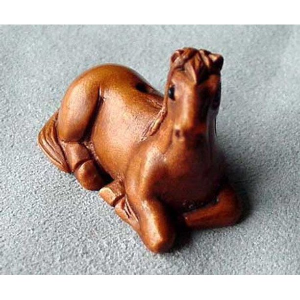 Gentle Carved Pony Horse Boxwood Ojime Netsuke Bead 22x28x16mm Brown 1 Beads Walmart Com Walmart Com