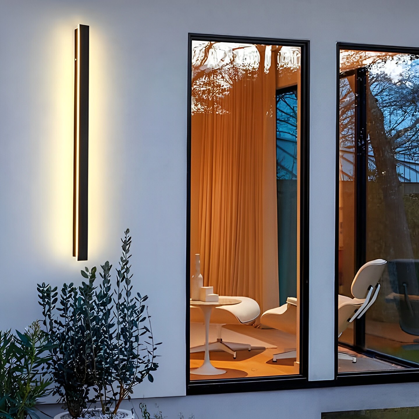 Censlighting Black Outdoor Lamp for Wall - Linear Style Patio Hallway ...