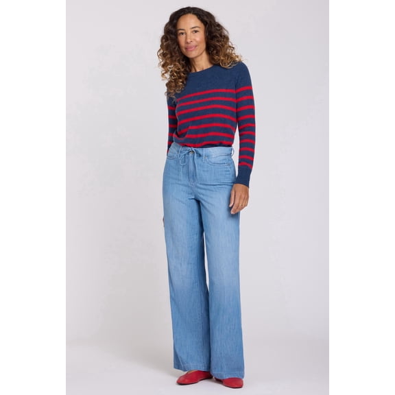 NYDJ Women's Wide Leg Jeans With Drawstring Waist