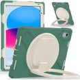 thumbnail image 2 of For iPad (A16) 11th/10th Gen 11/10.9 inch 2025/2022 Case, 360 Rotatable Handle Stand, Shoulder Strap, Drop-Proof Design, Emerald Green, 2 of 7