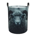 thumbnail image 1 of Fotbe Moody Ram Portrait Cesto de Ropa con Asas, Cesto Impermeable de Gran Capacidad, Bolsa de Lavado para Dormitorio, Cesto de Ropa con Ruedas y Asas-Small, 1 of 6