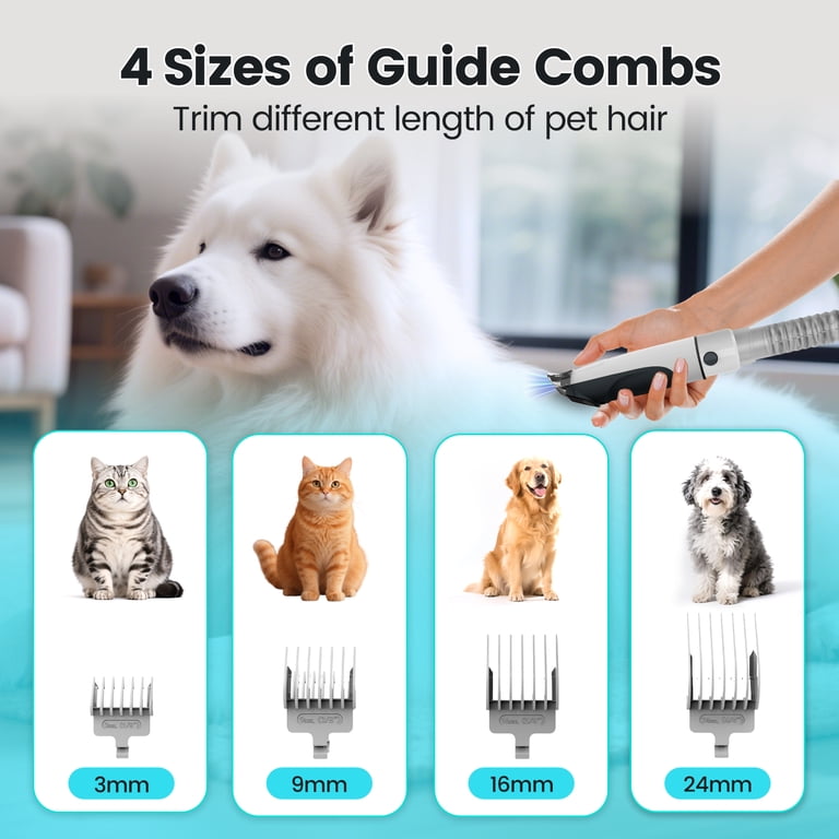 AIRROBO Dog Grooming Kit, 7 Grooming Tools, Pet Grooming Vacuum