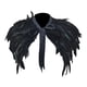 thumbnail image 2 of Capa de plumas, chal, bufanda gótica para mujer, bufandas de plumas en capas, cuello para cosplay Negro, 2 of 9