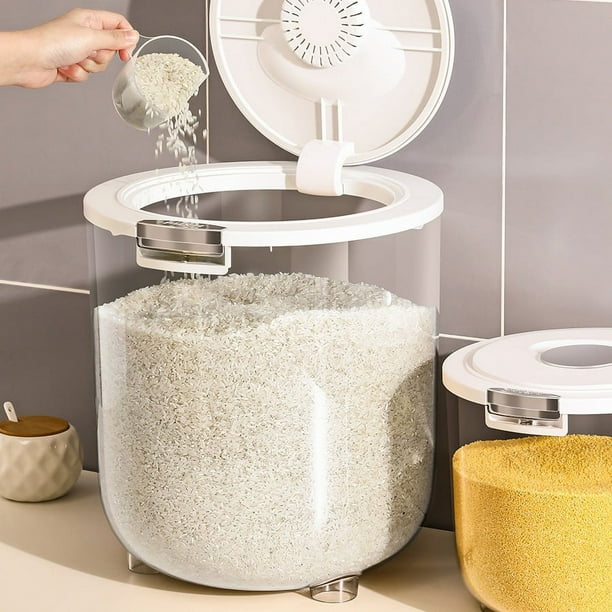 Cubo de arroz para el hogar, a prueba de insectos, a prueba de humedad, sellado, de grado alimenticio, caja de almacenamiento de arroz, tanque de arroz, tanque de almacenamiento de harina de arroz