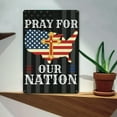 thumbnail image 2 of 2D Flat Pray For Our Nation Metal Sign God Bless Us America Country Usa Flag Map 4th of July Metal Sign 12X8 Yard Flag Holiday Party House Outdoor Home Sign, 2 of 8