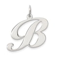 thumbnail image 1 of Sterling Silver Rhodium-plated Large Fancy Script Initial B Charm, 1 of 3