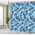 thumbnail image 4 of Ambesonne Camouflage Shower Curtain, Blue Toned Design, 69"Wx84"L, Blue Coconut, 4 of 4