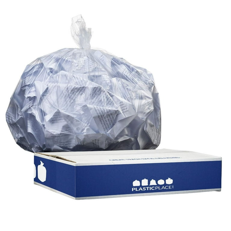 Plasticplace 6 Gallon Trash Bags, 0.7 Mil, White Drawstring