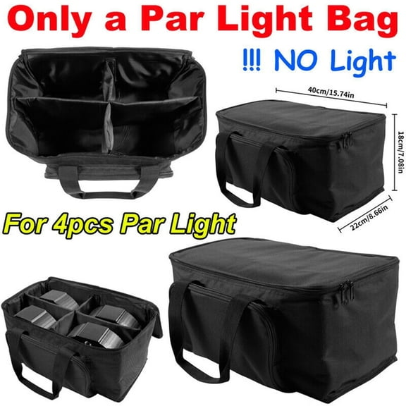 DJ Par Light Bag for 4 Par Lights, 18*18*10CM LED Stage Light Storage Bag, Black