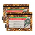 thumbnail image 2 of 2 Pack Pencil Bag 9.84x6.1 Inch 3-Ring Page Turning Folder Zipper Pencil Case Pencil Bag Page Turning File BagOrange Sun, 2 of 6