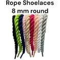 thumbnail image 4 of Strings Shoe Laces Twisted 8MM Round. Fits thru most eyelids Fast Ship From U.S. (Shoelace Material:Rose Pink 1 Pair;), 4 of 4