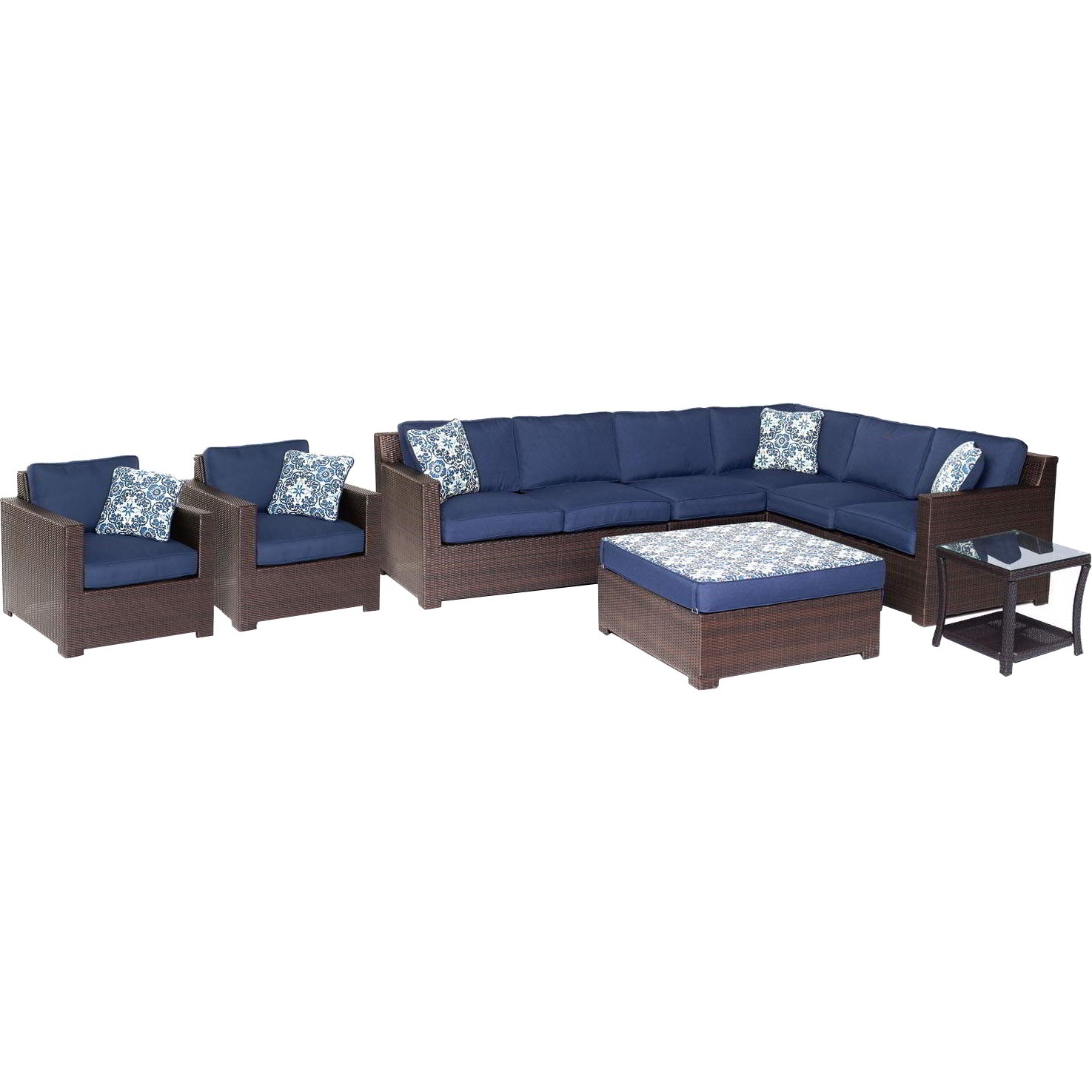 Hanover Outdoor Metropolitan 8 Piece Lounge Set Walmart Com Walmart Com