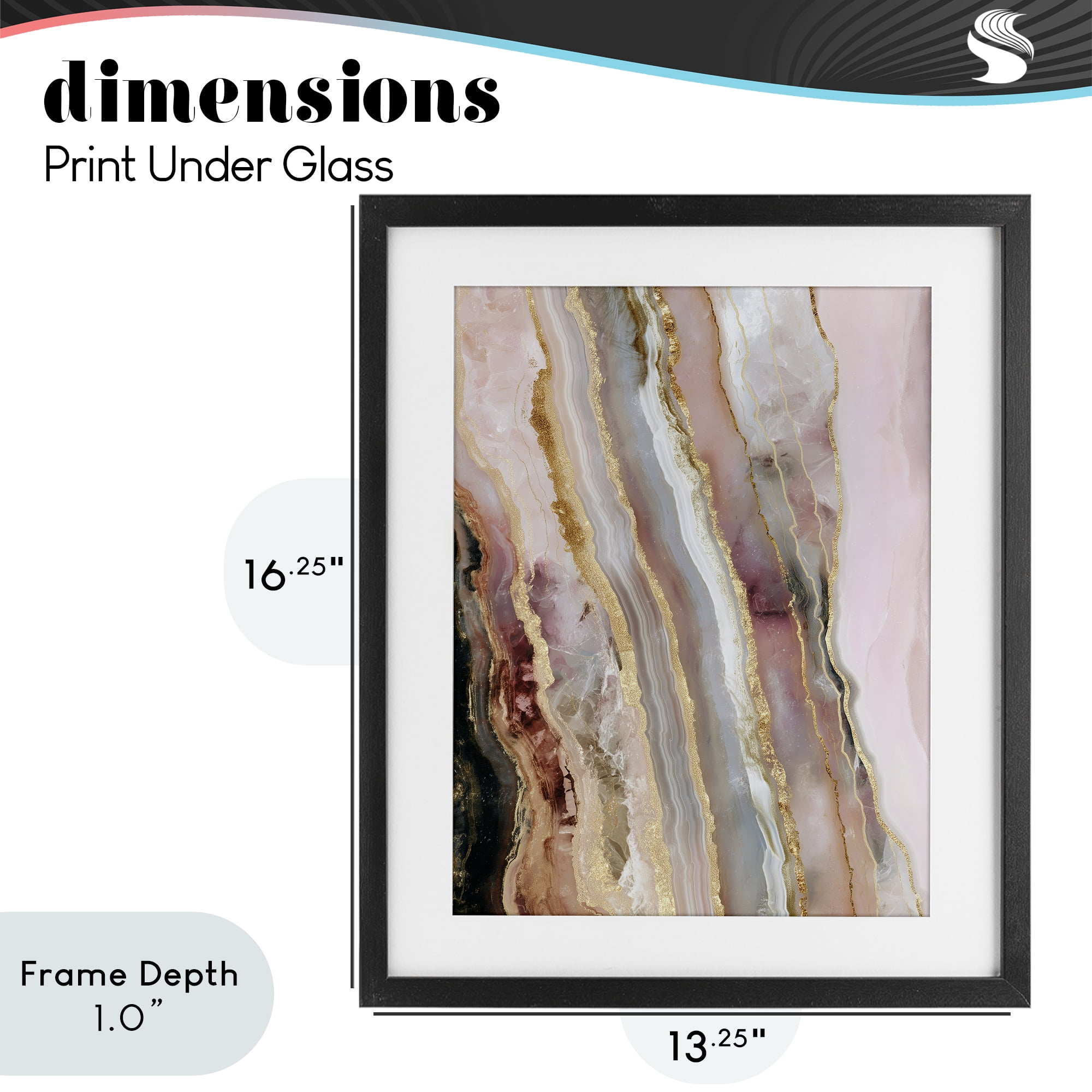 Stupell Industries Pastel Misty Gem Geode Black Framed Print Under Glass, design by Svetlana Aleynikova