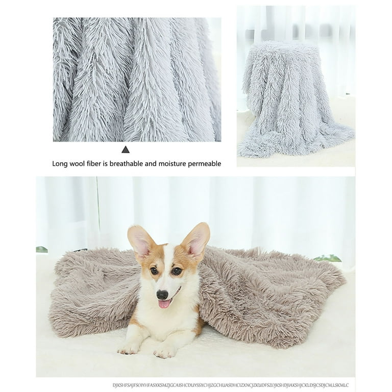 EQWLJWE Fluffy Dog Blankets for Dogs Cats and Small Pets Soft Plush Faux Fur Puppy Snuggle Blanket Designed for Donut Cuddler Dog Bed