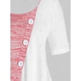 thumbnail image 3 of Tamaño más Colorblock Mock botón camiseta Rosegal Camisetas tallas grandes, 3 of 5