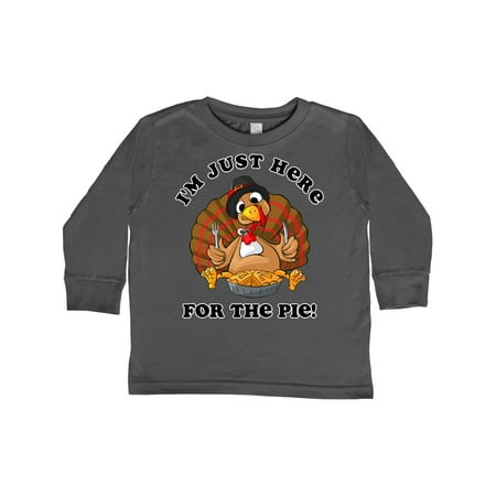

Inktastic Turkey Here For The Pie Gift Toddler Boy or Toddler Girl Long Sleeve T-Shirt