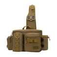 thumbnail image 1 of Almencla Pêche Porte Canne Porter Sac Sac Sac Poitrine pour les Hommes Femmes Randonnée L L Taille Kaki, 1 of 8