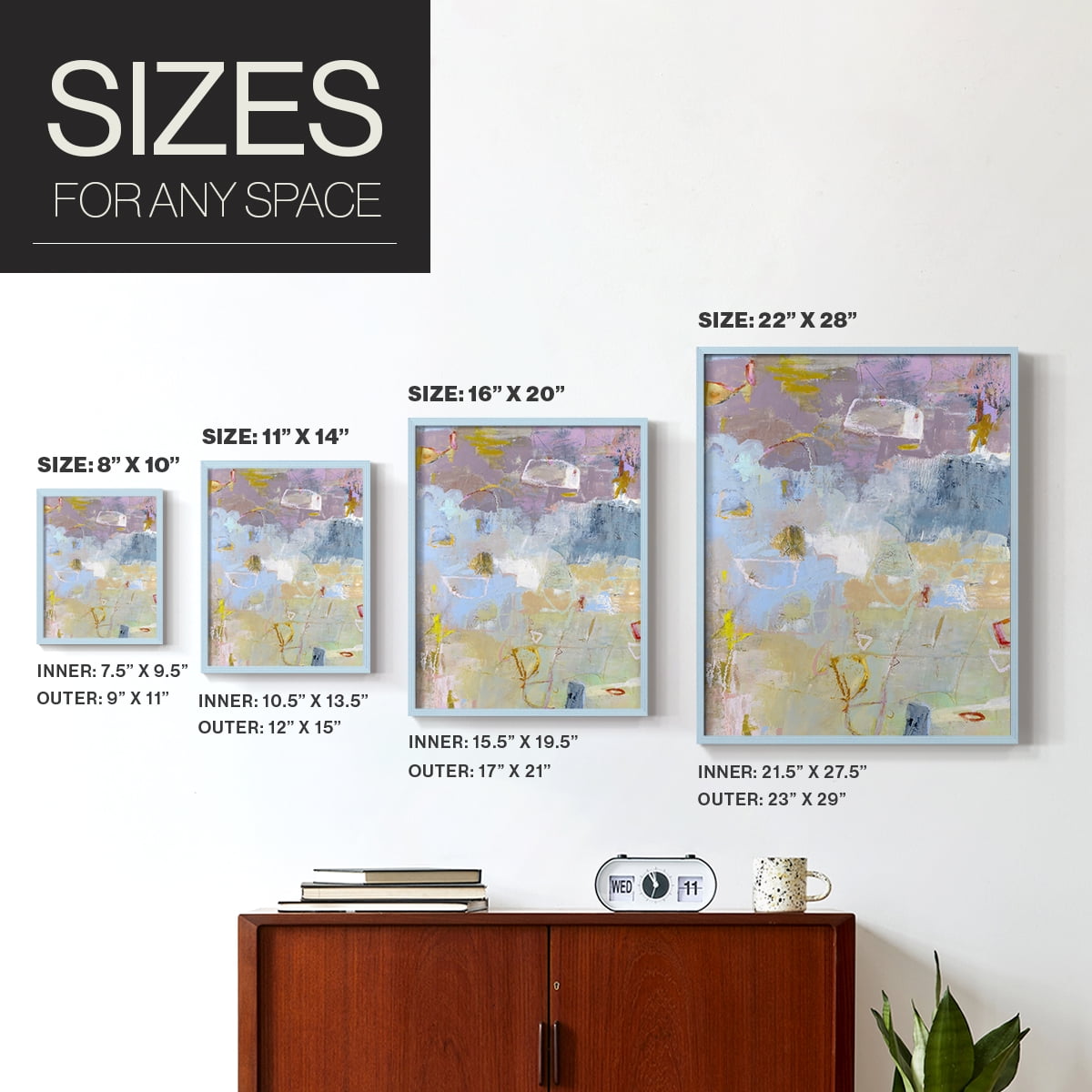 Whilst I Framed Print in Blue Solid Wood 11 x 14 Framed Print