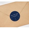 thumbnail image 3 of Darling Souvenir Round 45 Pcs Dandelion Wishes Save The Date Stickers Personalized Bride Groom Names And Date Envelope Seals - Navy Blue, 3 of 4